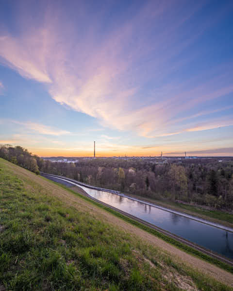 Gemeinde Burgkirchen Landkreis Altötting Alzkanal Werk Gendorf (Dirschl Johann) Deutschland AÖ